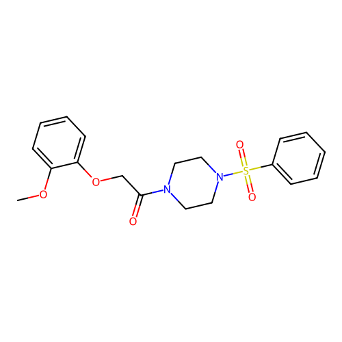 1-[4-(Benzenesulfonyl)piperazin-1-yl]-2-(2-methoxyphenoxy)ethanone structure