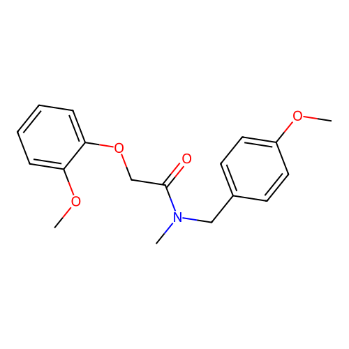 N-(4-methoxybenzyl)-2-(2-methoxyphenoxy)-N-methylacetamide structure