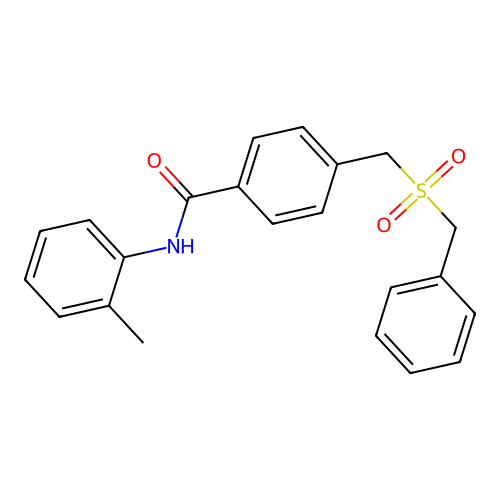 4-(benzylsulfonylmethyl)-N-(2-methylphenyl)benzamide structure