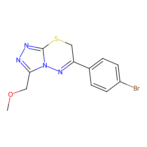 6-(4-bromophenyl)-3-(methoxymethyl)-7H-[1,2,4]triazolo[3,4-b][1,3,4]thiadiazine structure