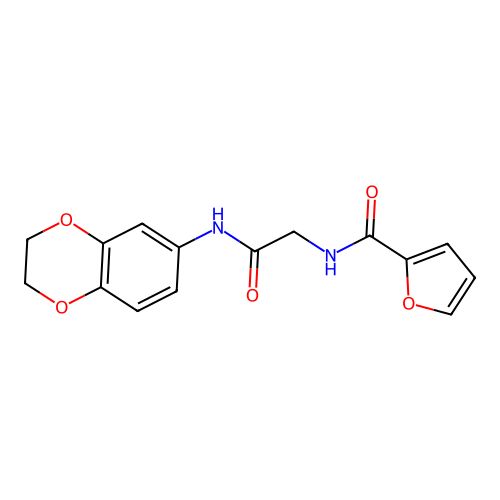 N-[2-(2,3-dihydro-1,4-benzodioxin-6-ylamino)-2-oxoethyl]furan-2-carboxamide structure