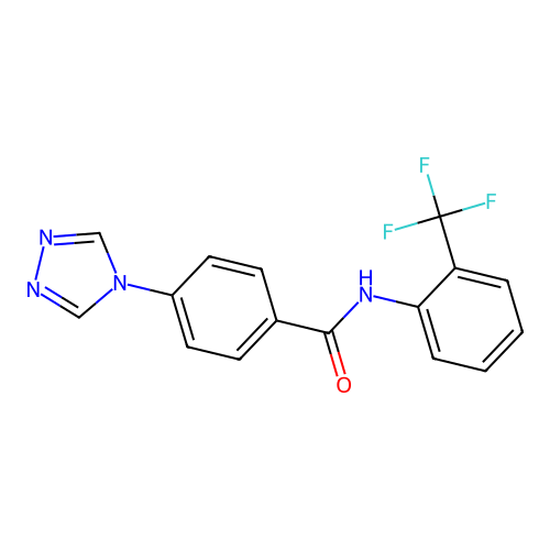 4-(1,2,4-triazol-4-yl)-N-[2-(trifluoromethyl)phenyl]benzamide structure