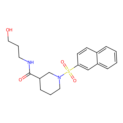 4-Hydroxy-1-(1-(naphthalen-2-ylsulfonyl)piperidin-3-yl)butan-1-one structure