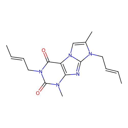 2,6-bis[(E)-but-2-enyl]-4,7-dimethylpurino[7,8-a]imidazole-1,3-dione structure