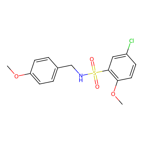 5-chloro-2-methoxy-N-(4-methoxybenzyl)benzenesulfonamide structure