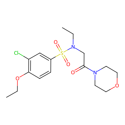 3-chloro-4-ethoxy-N-ethyl-N-(2-morpholin-4-yl-2-oxoethyl)benzenesulfonamide structure