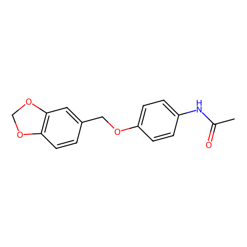 N-[4-(1,3-benzodioxol-5-ylmethoxy)phenyl]acetamide structure