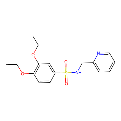 3,4-diethoxy-N-(pyridin-2-ylmethyl)benzenesulfonamide structure