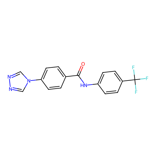 4-(1,2,4-triazol-4-yl)-N-[4-(trifluoromethyl)phenyl]benzamide structure