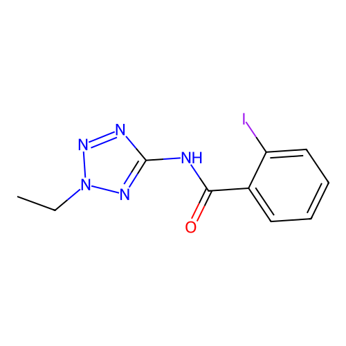 N-(2-ethyl-2H-tetrazol-5-yl)-2-iodobenzamide structure