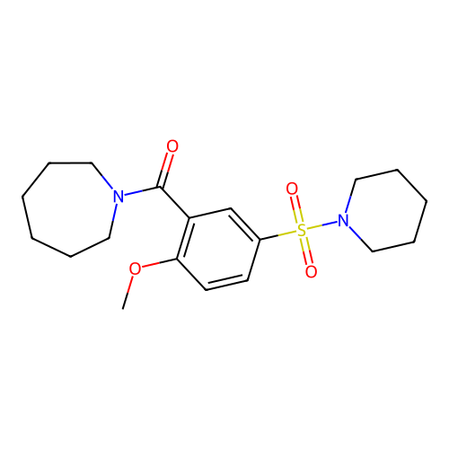 Azepan-1-yl-(2-methoxy-5-piperidin-1-ylsulfonylphenyl)methanone structure