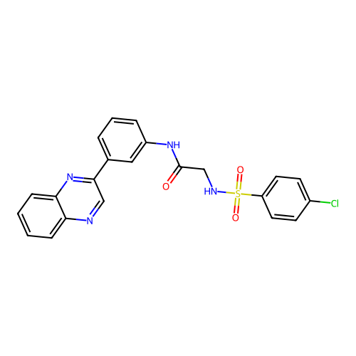 2-((4-Chlorophenyl)sulfonamido)-N-(3-(quinoxalin-2-yl)phenyl)acetamide structure