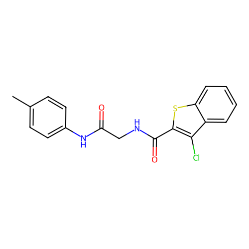 3-chloro-N-[2-(4-methylanilino)-2-oxoethyl]-1-benzothiophene-2-carboxamide structure