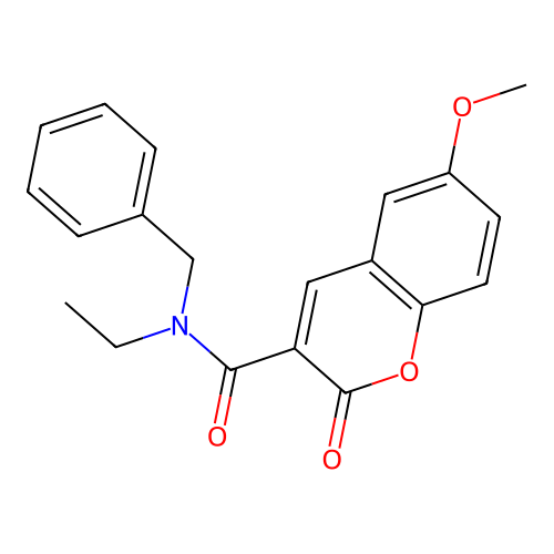 N-benzyl-N-ethyl-6-methoxy-2-oxo-2H-chromene-3-carboxamide structure