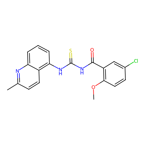 5-chloro-2-methoxy-N-[(2-methylquinolin-5-yl)carbamothioyl]benzamide structure