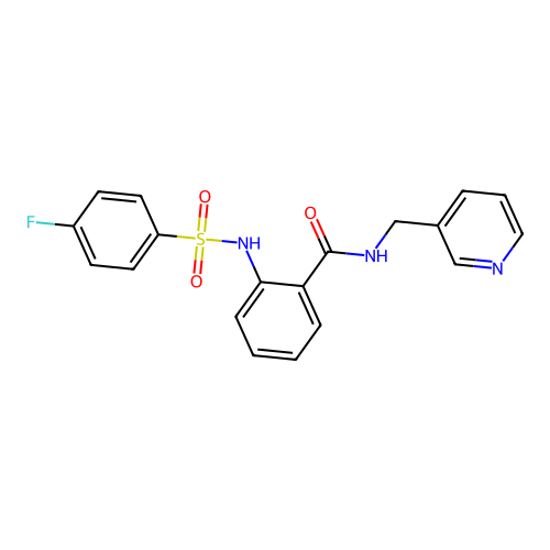 2-[(4-fluorophenyl)sulfonylamino]-N-(pyridin-3-ylmethyl)benzamide structure