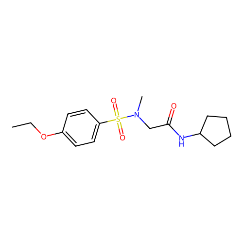 N-cyclopentyl-2-[(4-ethoxyphenyl)sulfonyl-methylamino]acetamide structure