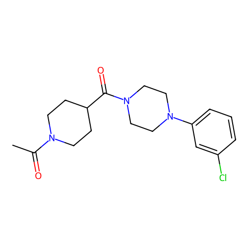 1-[4-[4-(3-Chlorophenyl)piperazine-1-carbonyl]piperidin-1-yl]ethanone structure
