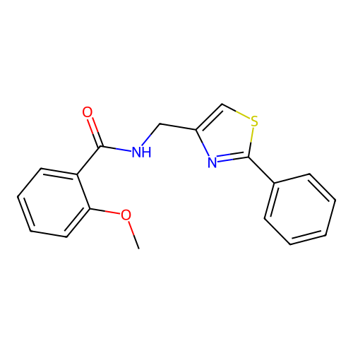 2-methoxy-N-[(2-phenyl-1,3-thiazol-4-yl)methyl]benzamide structure