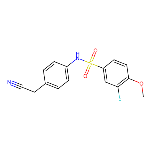 N-[4-(cyanomethyl)phenyl]-3-fluoro-4-methoxybenzenesulfonamide structure