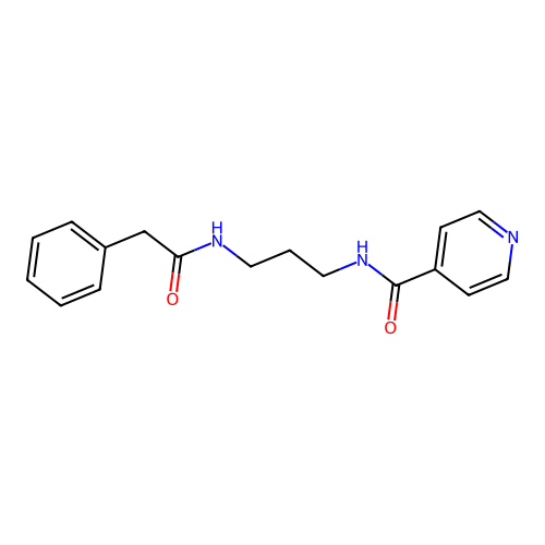 N-{3-[(2-phenylacetyl)amino]propyl}isonicotinamide structure
