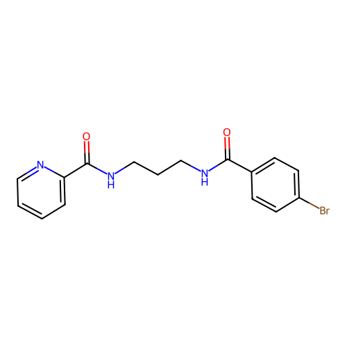 N-[3-[(4-bromobenzoyl)amino]propyl]pyridine-2-carboxamide structure