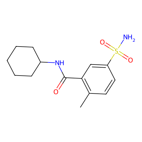 N-cyclohexyl-2-methyl-5-sulfamoylbenzamide structure