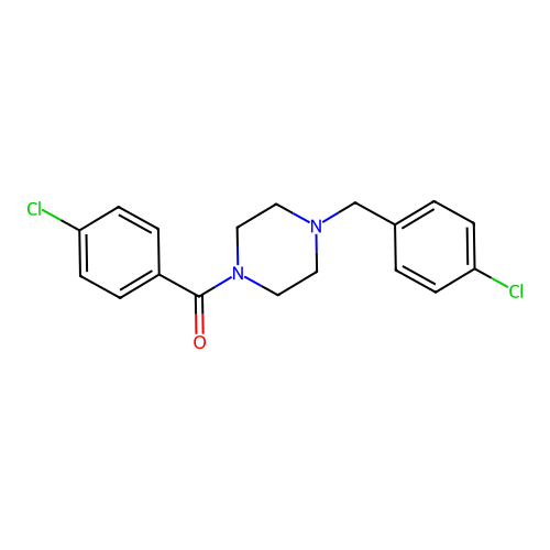 (4-Chlorophenyl)-[4-[(4-chlorophenyl)methyl]piperazin-1-yl]methanone structure