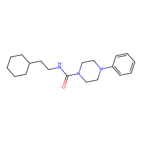 N-(2-cyclohexylethyl)-4-phenylpiperazine-1-carboxamide structure