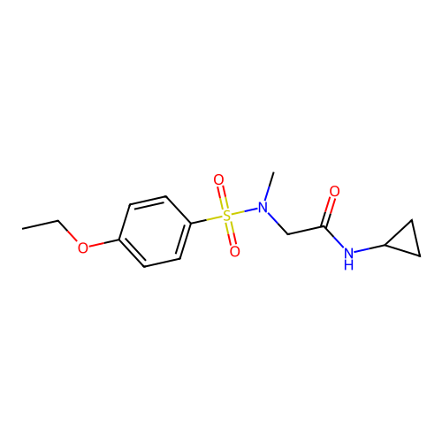 N-cyclopropyl-2-[(4-ethoxyphenyl)sulfonyl-methylamino]acetamide structure