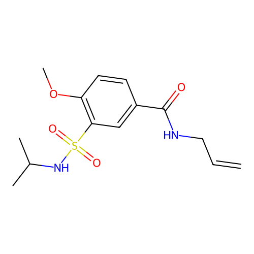 4-methoxy-3-(propan-2-ylsulfamoyl)-N-prop-2-enylbenzamide structure