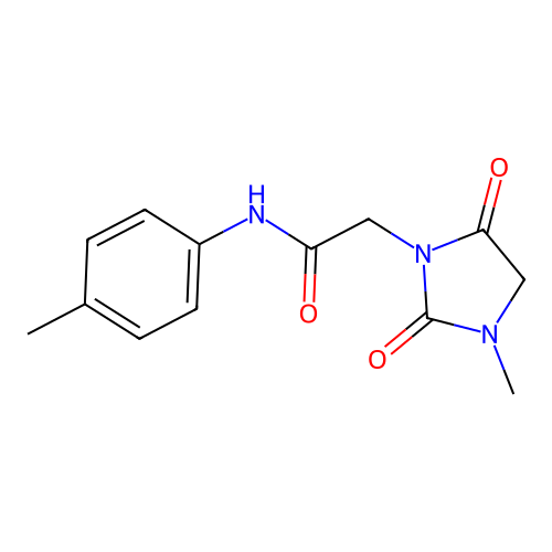 2-(3-methyl-2,5-dioxoimidazolidin-1-yl)-N-(4-methylphenyl)acetamide structure