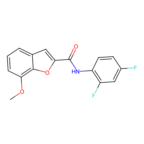 N-(2,4-difluorophenyl)-7-methoxy-1-benzofuran-2-carboxamide structure