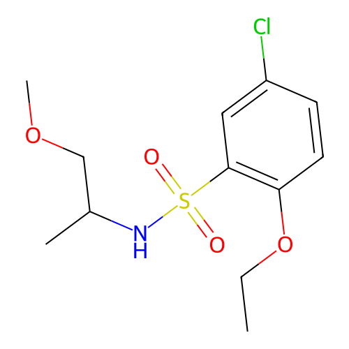 5-chloro-2-ethoxy-N-(1-methoxypropan-2-yl)benzenesulfonamide structure