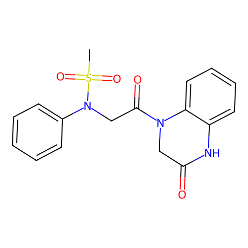 N-[2-oxo-2-(3-oxo-2,4-dihydroquinoxalin-1-yl)ethyl]-N-phenylmethanesulfonamide structure