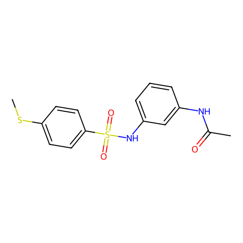 N-[3-[(4-methylsulfanylphenyl)sulfonylamino]phenyl]acetamide structure