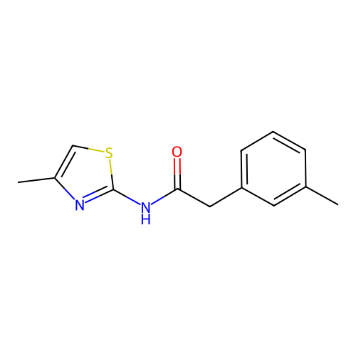 2-(3-methylphenyl)-N-(4-methyl-1,3-thiazol-2-yl)acetamide structure
