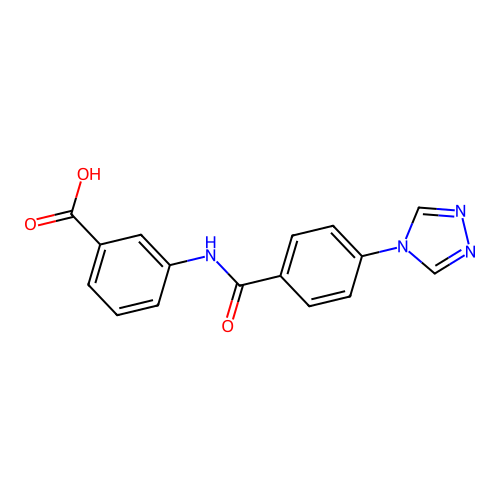 3-({[4-(4H-1,2,4-triazol-4-yl)phenyl]carbonyl}amino)benzoic acid structure