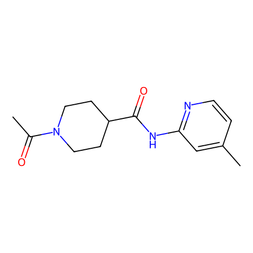 1-acetyl-N-(4-methylpyridin-2-yl)piperidine-4-carboxamide structure