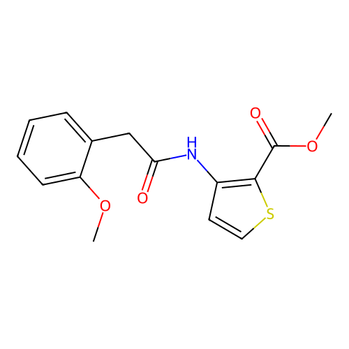 Methyl 3-{[(2-methoxyphenyl)acetyl]amino}thiophene-2-carboxylate structure