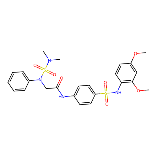 N-[4-[(2,4-dimethoxyphenyl)sulfamoyl]phenyl]-2-[N-(dimethylsulfamoyl)anilino]acetamide structure