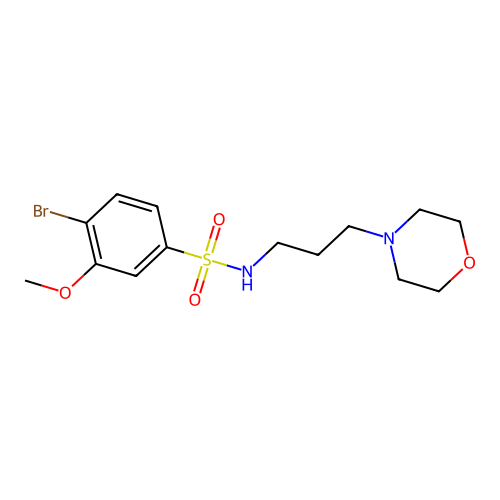 4-bromo-3-methoxy-N-(3-morpholin-4-ylpropyl)benzenesulfonamide structure