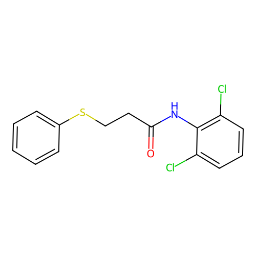 N-(2,6-dichlorophenyl)-3-phenylsulfanylpropanamide structure