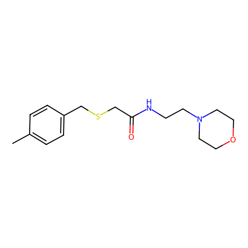 2-[(4-methylphenyl)methylsulfanyl]-N-(2-morpholin-4-ylethyl)acetamide structure