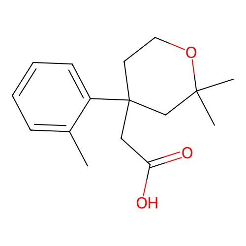 2-(2,2-Dimethyl-4-(o-tolyl)tetrahydro-2H-pyran-4-yl)acetic acid structure