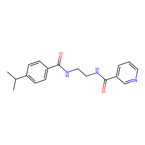 N-{2-[(4-isopropylbenzoyl)amino]ethyl}nicotinamide structure