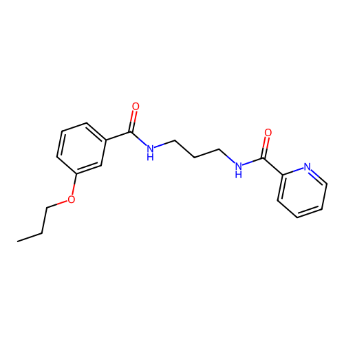 N-[3-[(3-propoxybenzoyl)amino]propyl]pyridine-2-carboxamide structure