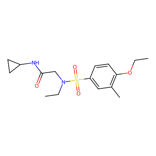 N-cyclopropyl-2-[(4-ethoxy-3-methylphenyl)sulfonyl-ethylamino]acetamide structure