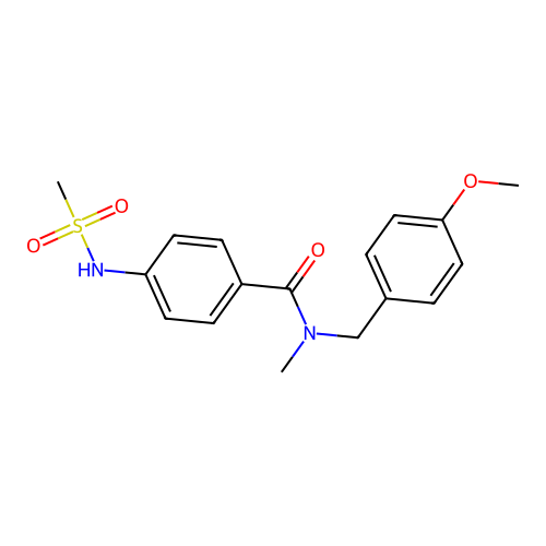 4-(methanesulfonamido)-N-[(4-methoxyphenyl)methyl]-N-methylbenzamide structure