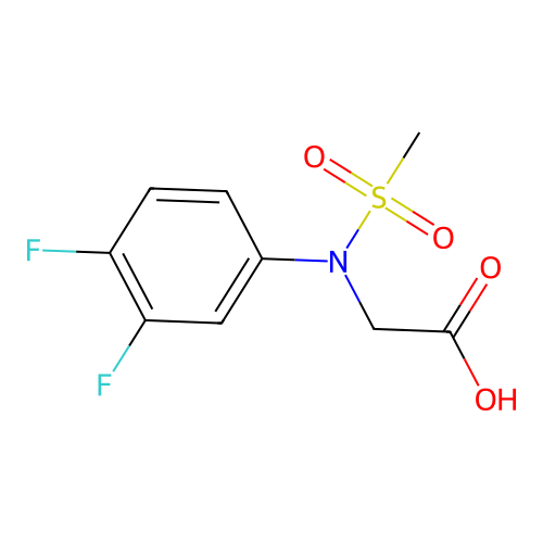 N-(3,4-difluorophenyl)-N-(methylsulfonyl)glycine structure